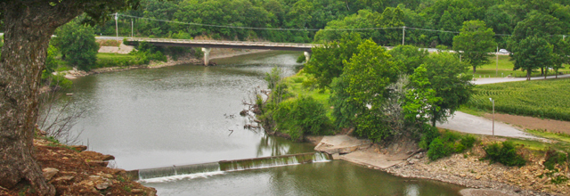 Neosho River from Oswego Riverside Park
