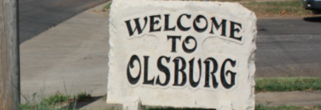Welcome Sign - Hwy 16 & 2nd St. Olsburg